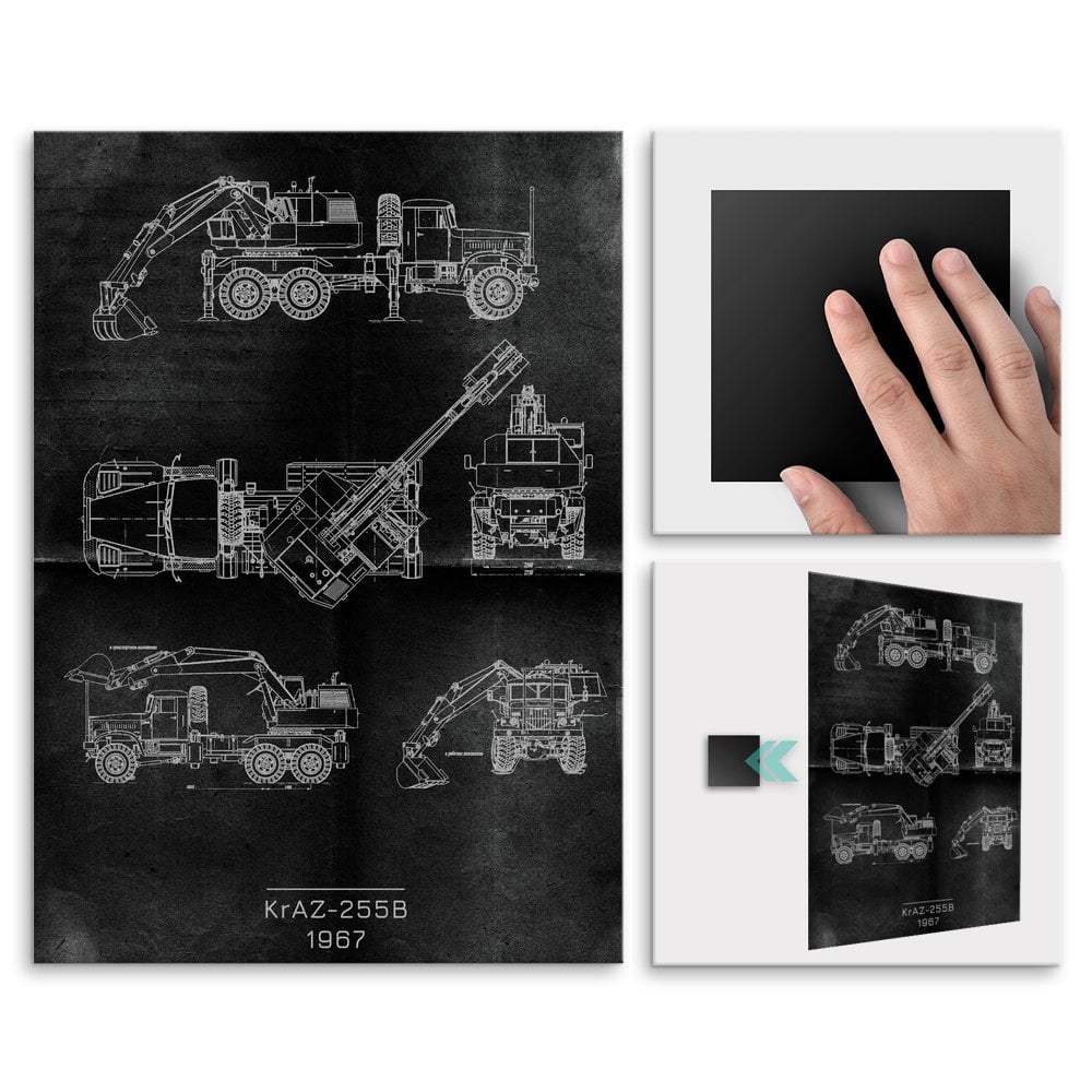 Plakat metalowy KrAZ-255B Projekt Graphite L