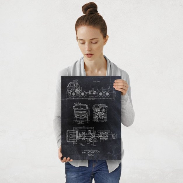 Plakat metalowy KamAZ-63501 Projekt Blackboard M