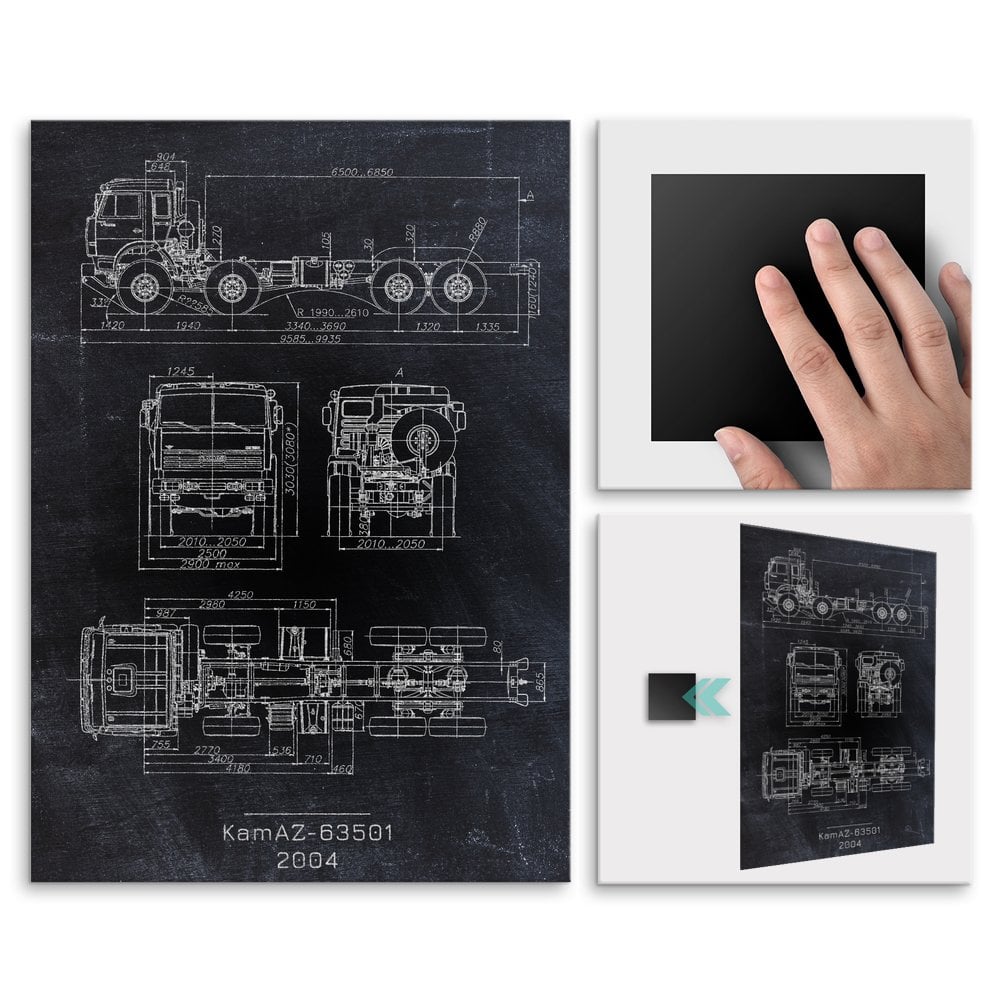 Plakat metalowy KamAZ-63501 Projekt Blackboard L