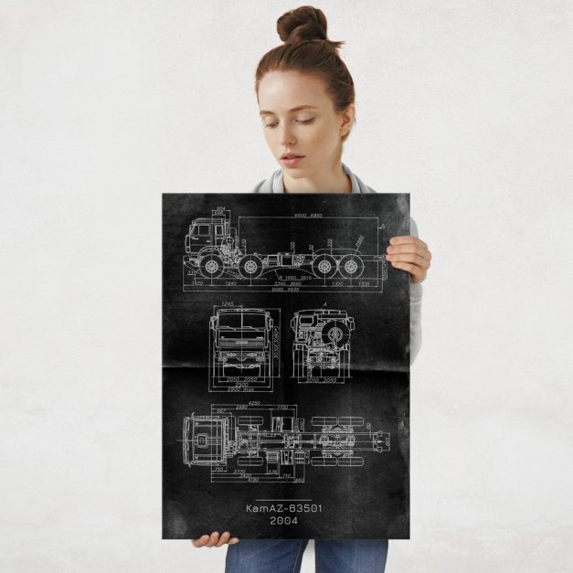 Plakat metalowy KamAZ-63501 Projekt Graphite L