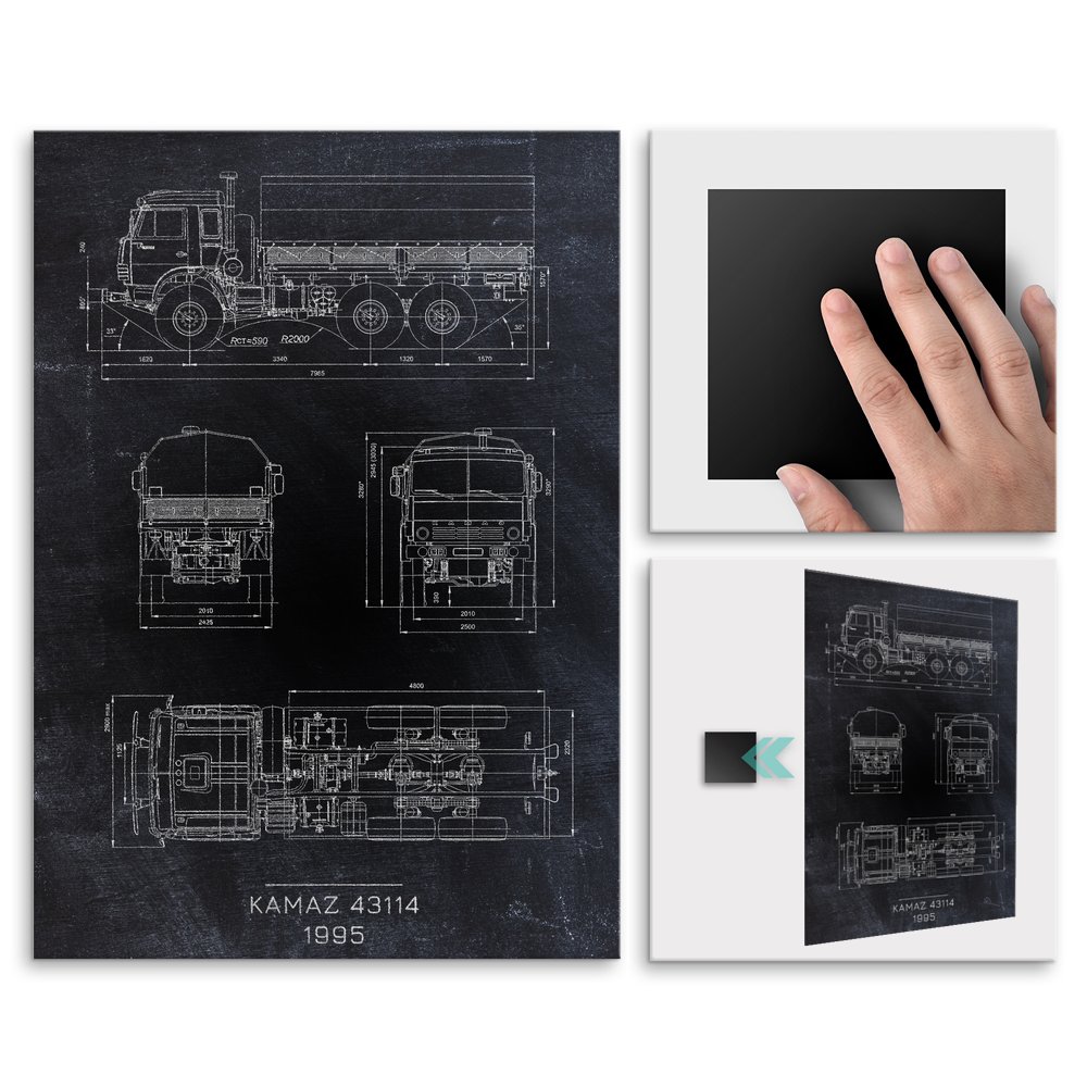 Plakat metalowy KAMAZ 43114 Projekt Blackboard M