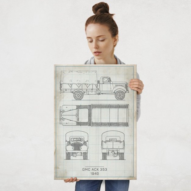 Plakat metalowy GMC ACK 353 Projekt Vintage  L