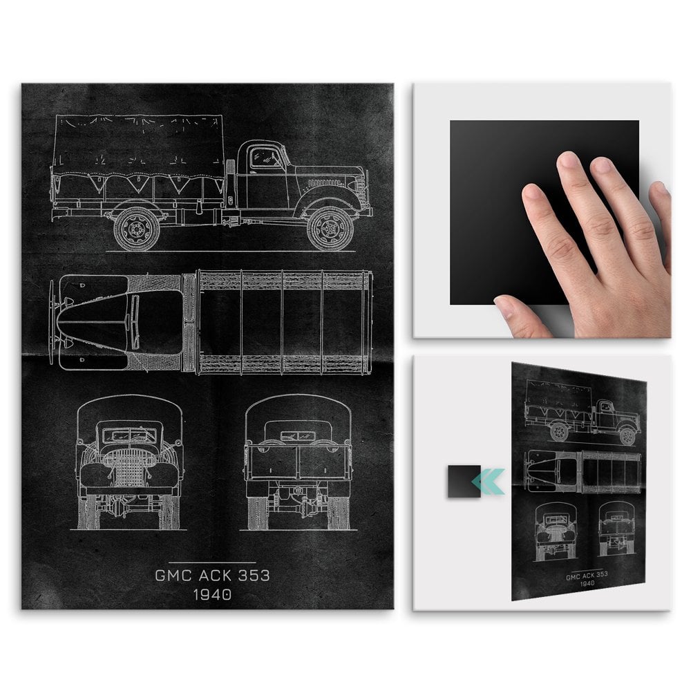 Plakat metalowy GMC ACK 353 Projekt Graphite L