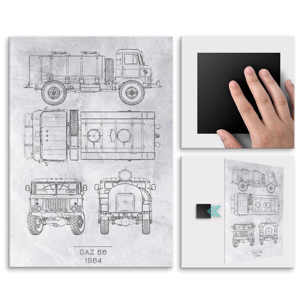 Plakat metalowy GAZ 66 Projekt Stone M