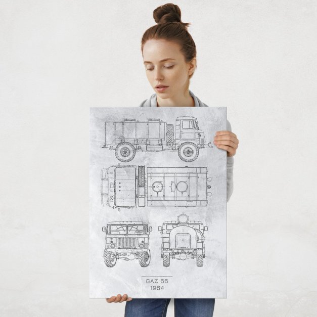 Plakat metalowy GAZ 66 Projekt Stone L