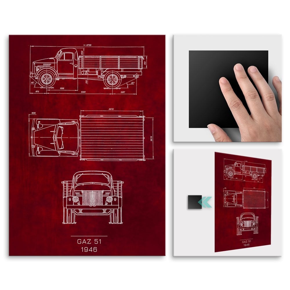 Plakat metalowy GAZ 51 Projekt Scarlet L