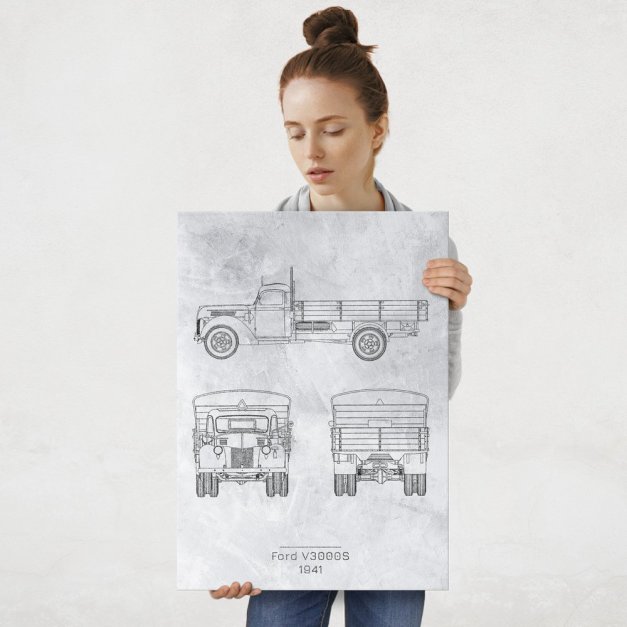 Plakat metalowy Ford V3000S Projekt Stone L