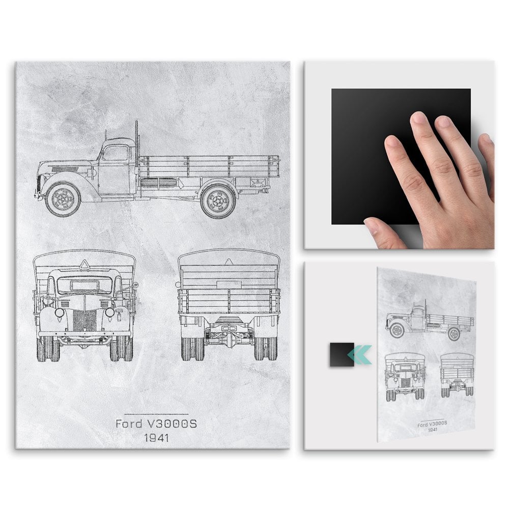 Plakat metalowy Ford V3000S Projekt Stone L