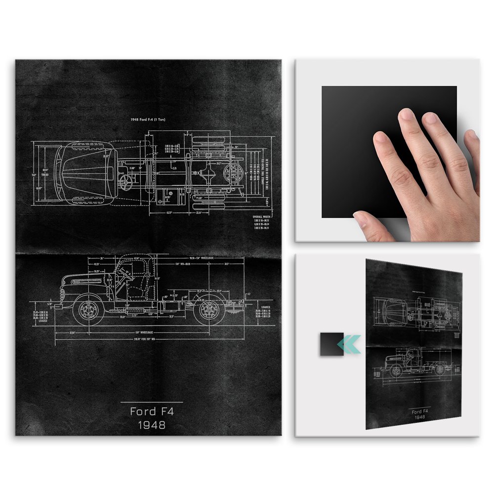 Plakat metalowy Ford F4 Projekt Graphite M
