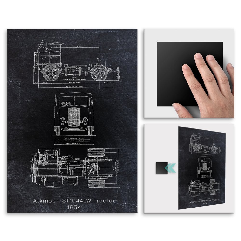 Plakat metalowy Atkinson ST1044LW Tractor Projekt Blackboard L