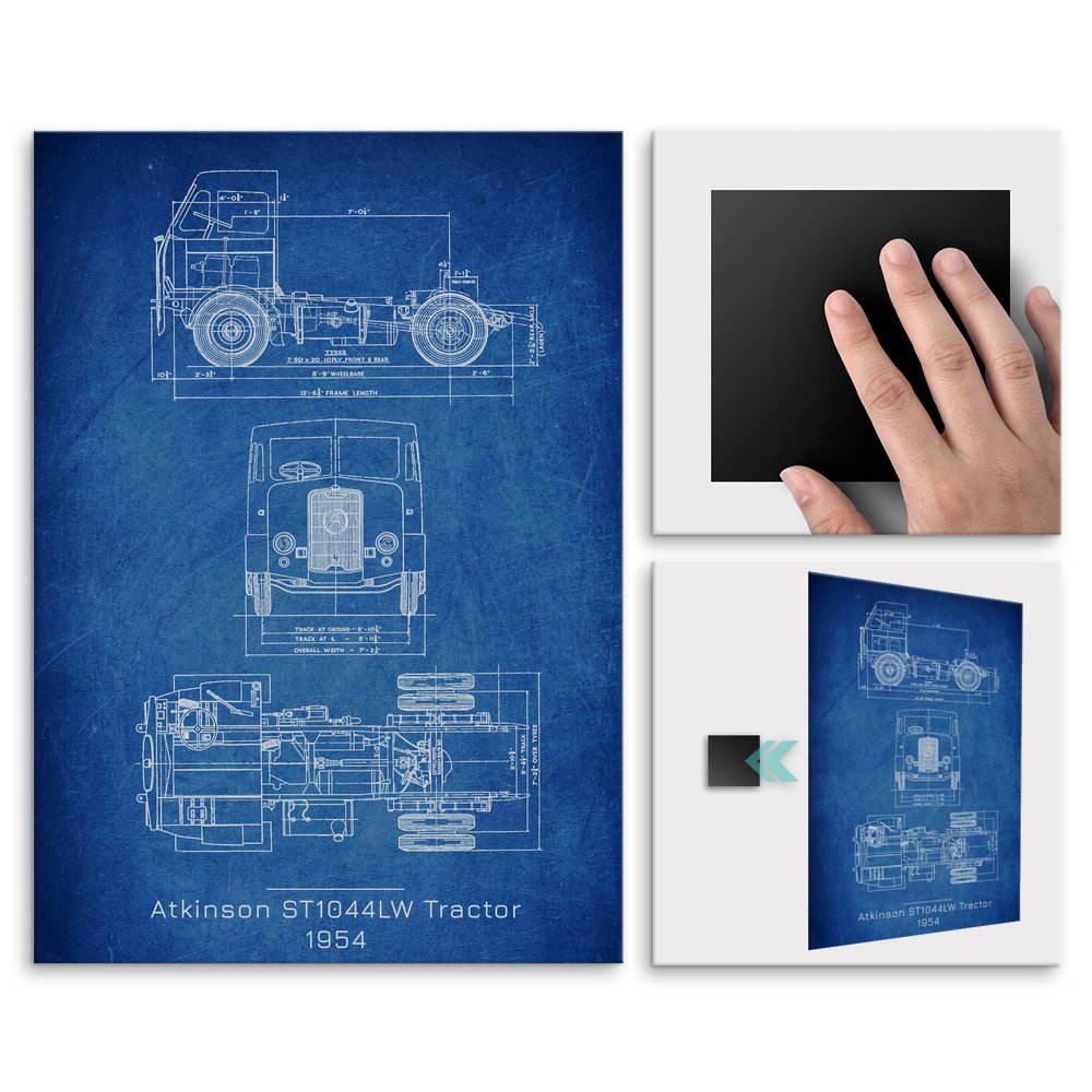 Plakat metalowy Atkinson ST1044LW Tractor Projekt Cobalt M