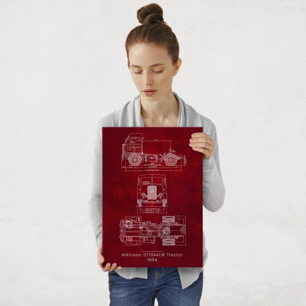 Plakat metalowy Atkinson ST1044LW Tractor Projekt Scarlet M