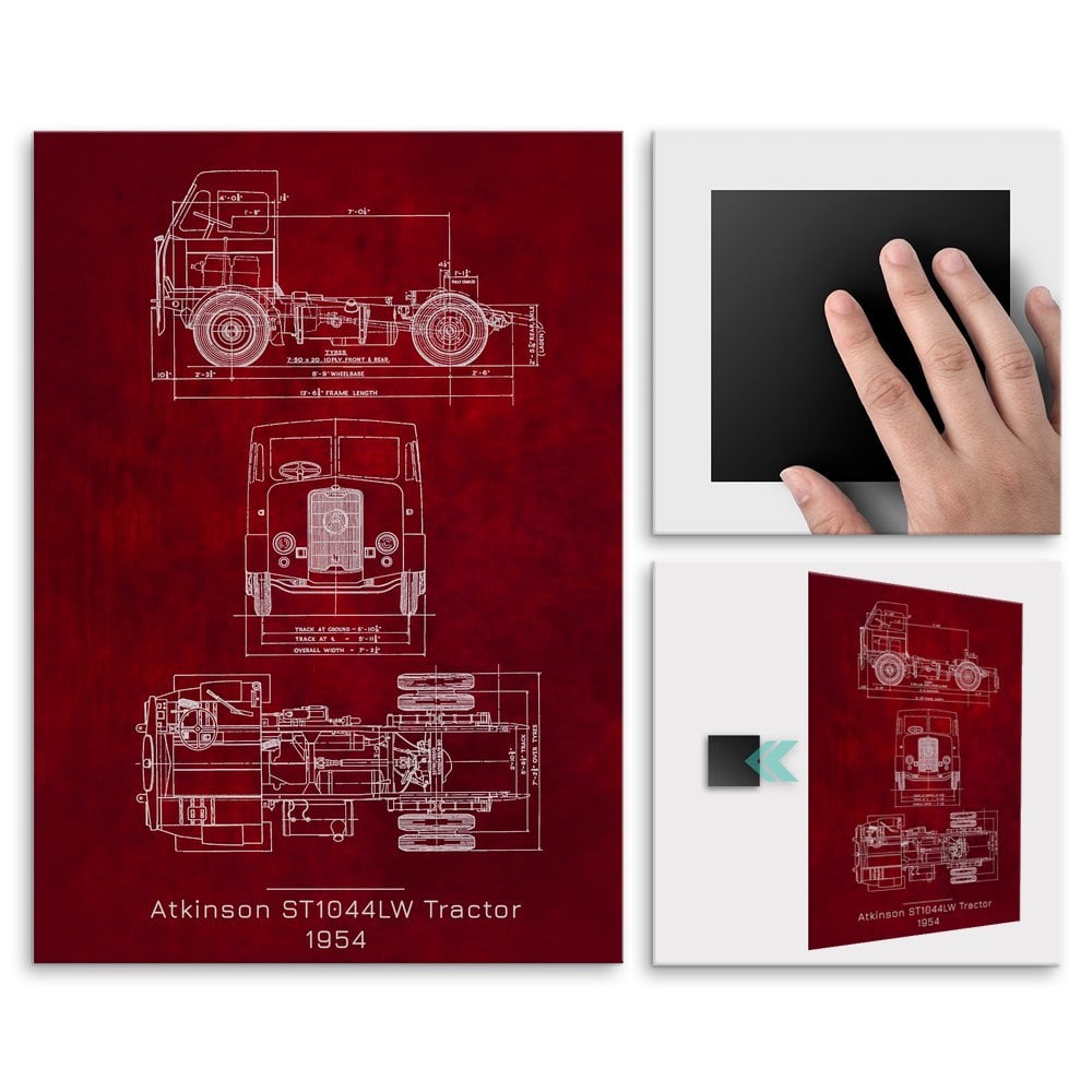 Plakat metalowy Atkinson ST1044LW Tractor Projekt Scarlet L