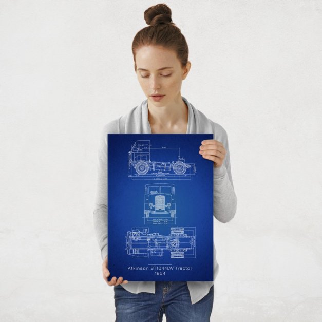 Plakat metalowy Atkinson ST1044LW Tractor Projekt Blueprint M