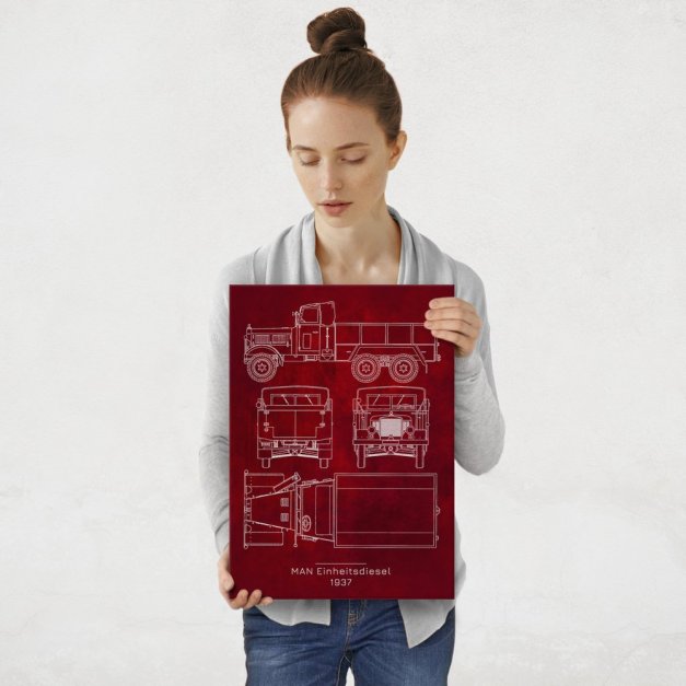 Plakat metalowy MAN Einheitsdiesel Projekt Scarlet M