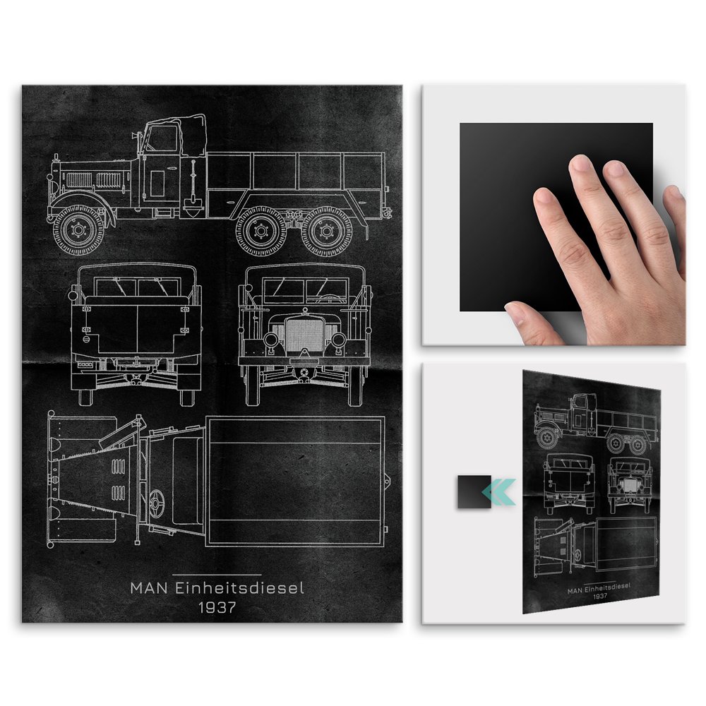 Plakat metalowy MAN Einheitsdiesel Projekt Graphite M