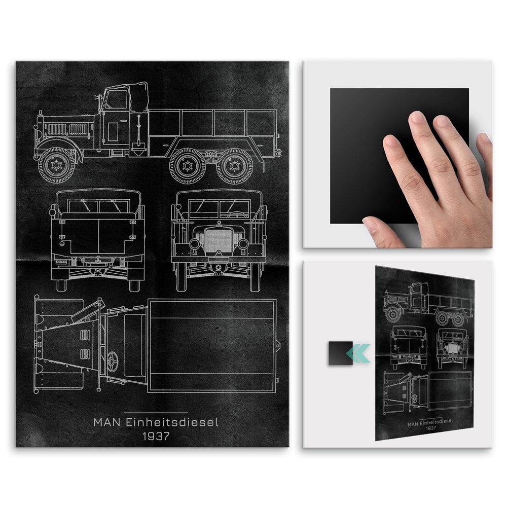 Plakat metalowy MAN Einheitsdiesel Projekt Graphite L