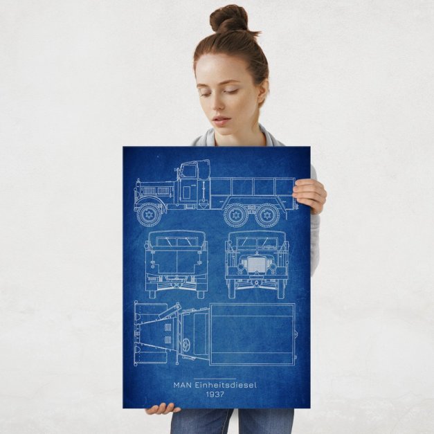 Plakat metalowy MAN Einheitsdiesel Projekt Cobalt L