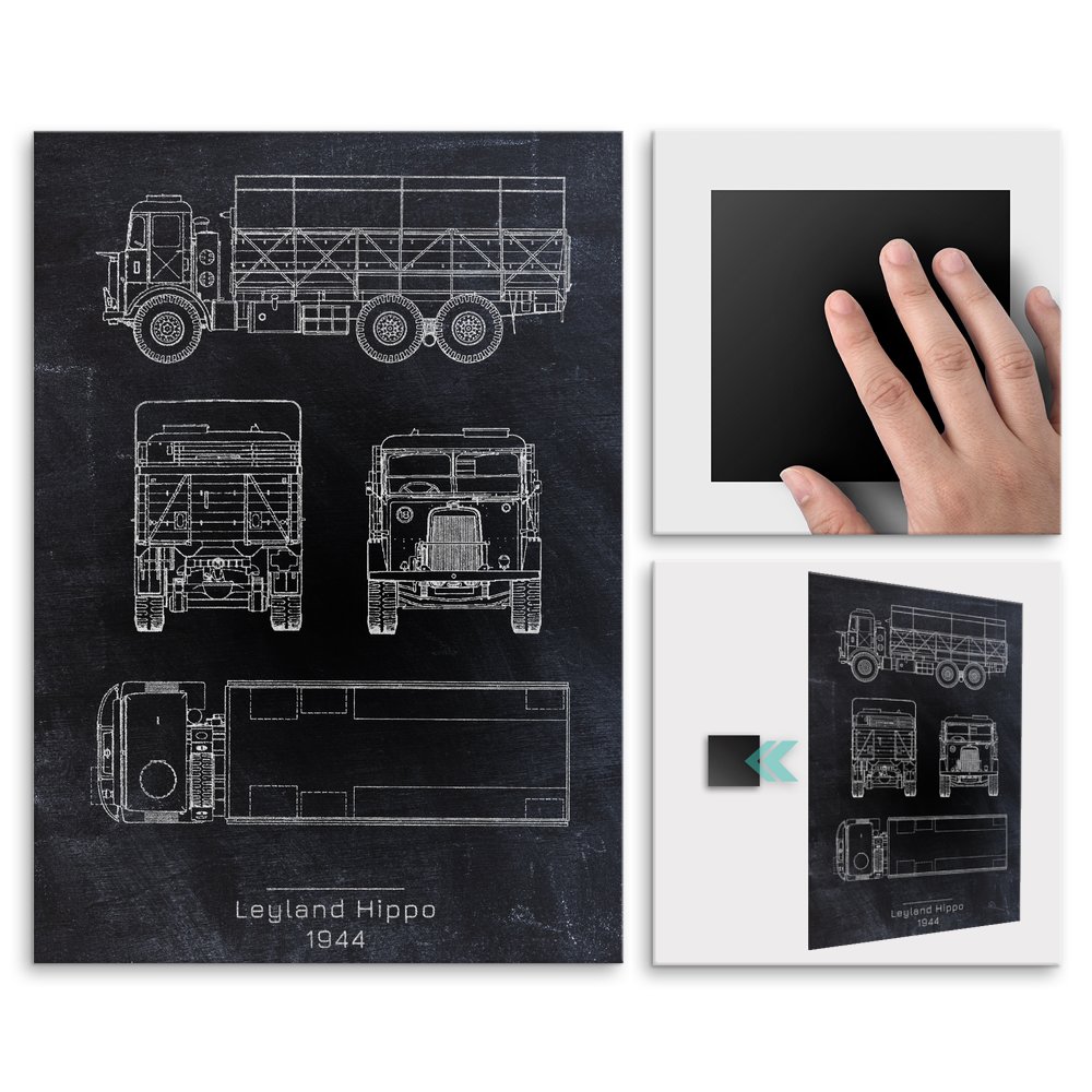 Plakat metalowy Leyland Hippo Projekt Blackboard L