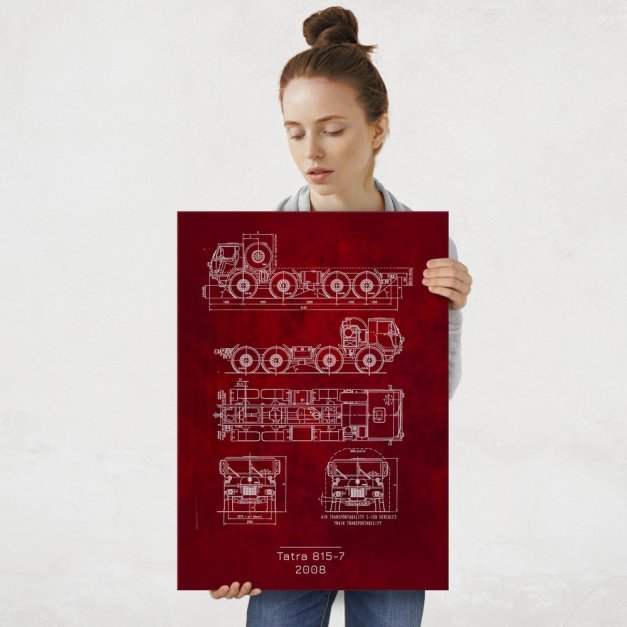Plakat metalowy Tatra 815-7 Projekt Scarlet L