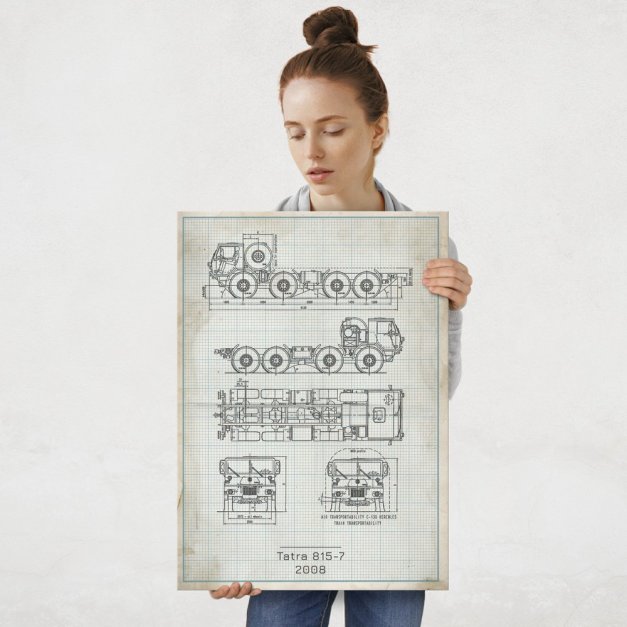 Plakat metalowy Tatra 815-7 Projekt Vintage L