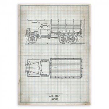Plakat metalowy ZIL 157 Projekt Vintage M
