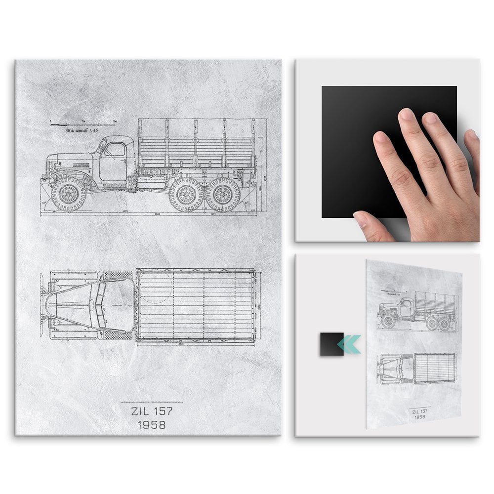 Plakat metalowy ZIL 157 Projekt Stone L
