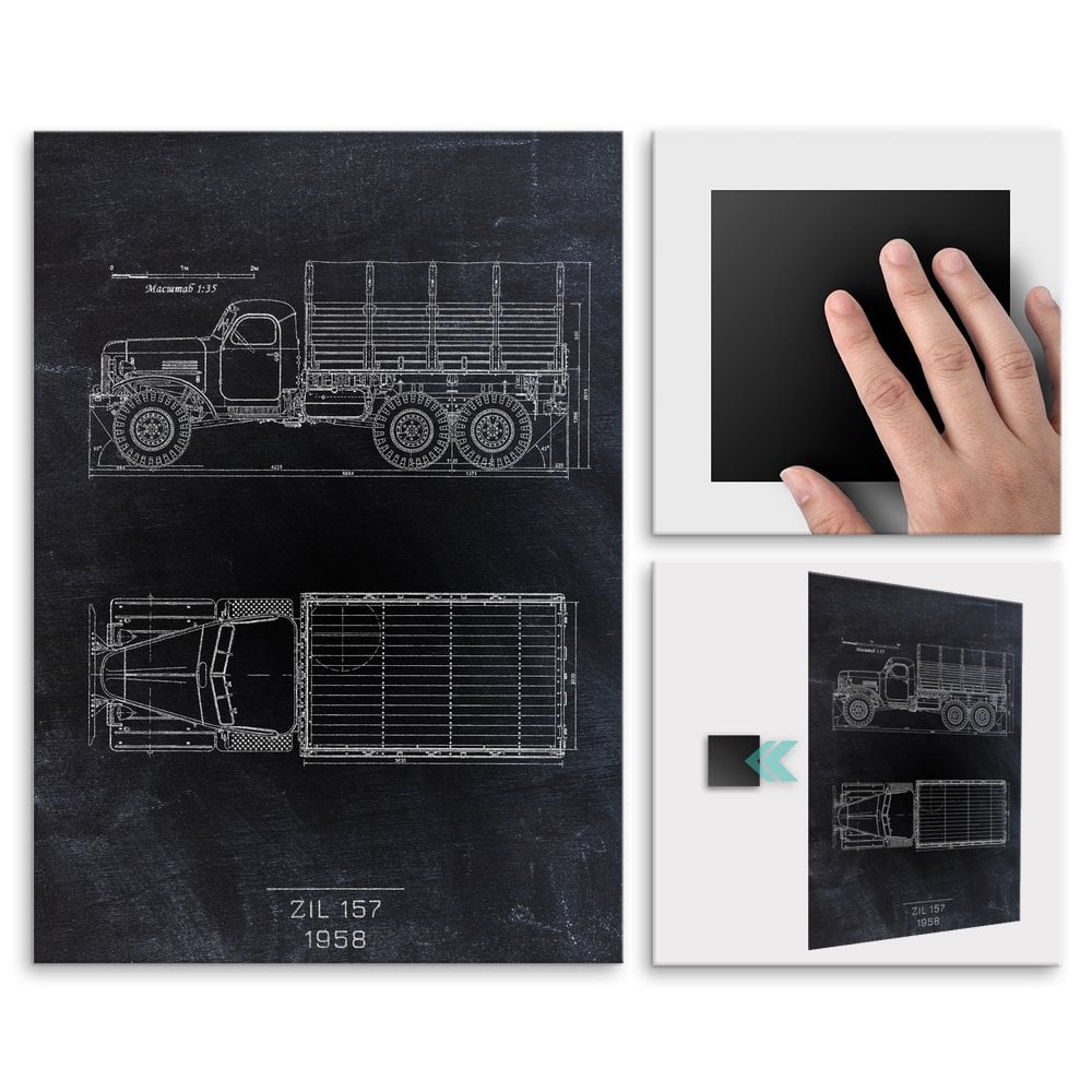 Plakat metalowy ZIL 157 Projekt Blackboard L