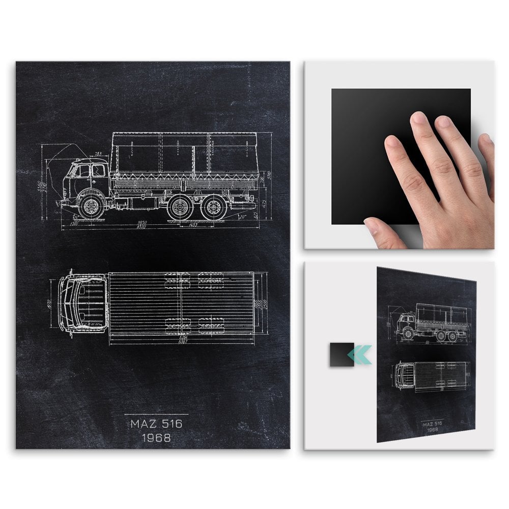 Plakat metalowy MAZ 516 Projekt Blackboard L
