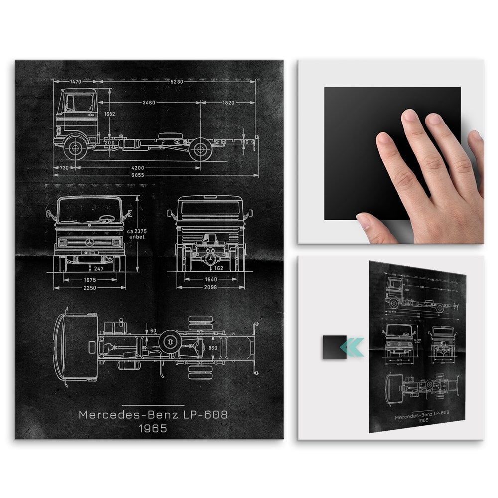 Plakat metalowy Mercedes-Benz_LP-608 Projekt Graphite M