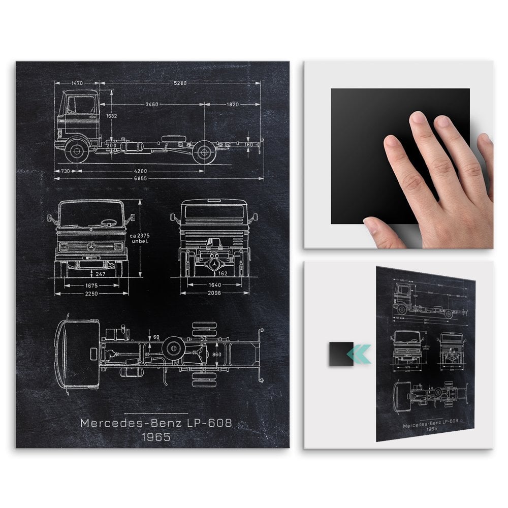 Plakat metalowy Mercedes-Benz_LP-608 Projekt Blackboard L