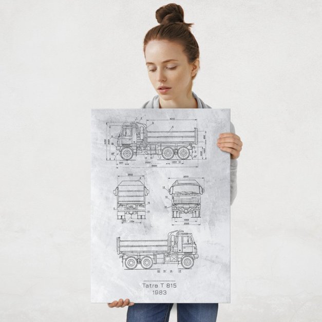 Plakat metalowy Tatra T 815 Projekt Stone L