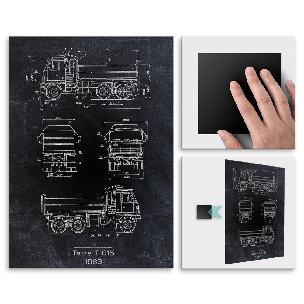 Plakat metalowy Tatra T 815 Projekt Blackboard M