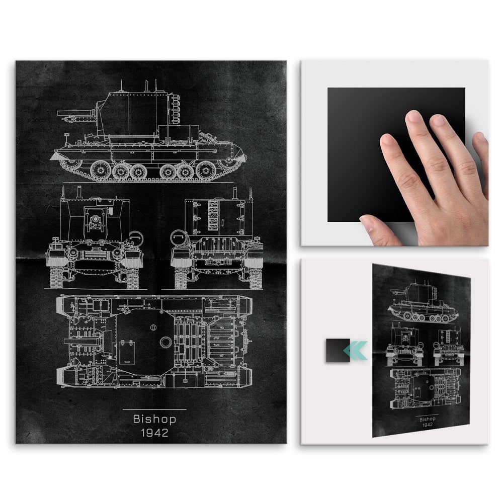 Plakat metalowy Bishop Projekt Graphite L