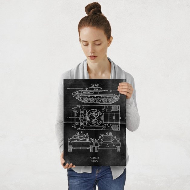 Plakat metalowy BMD-3 Projekt Graphite M