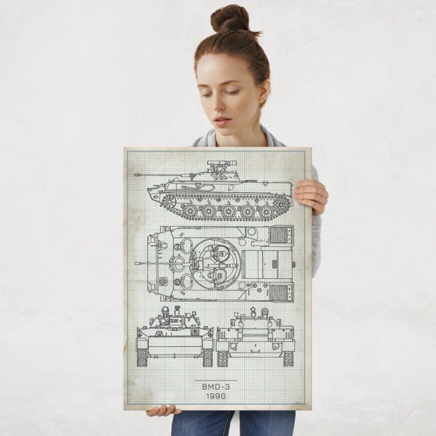 Plakat metalowy BMD-3 Projekt Vintage L