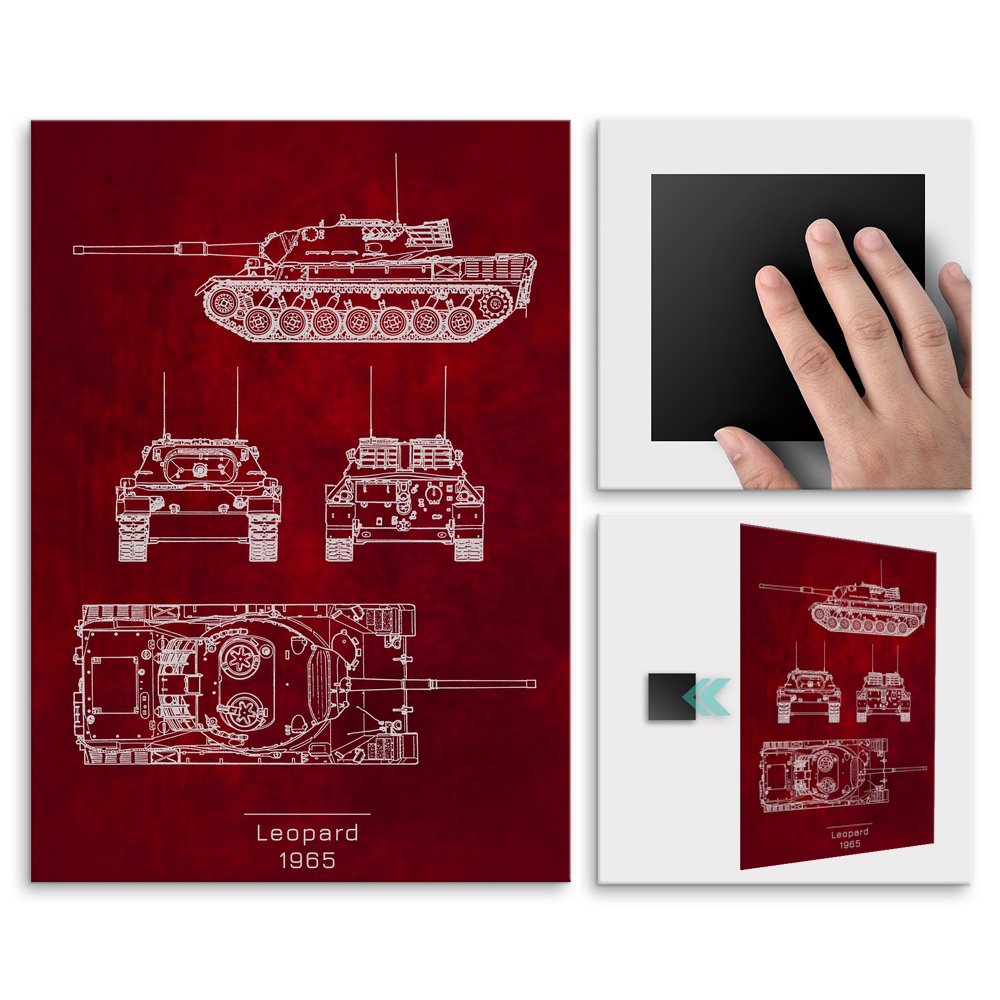 Plakat metalowy Leopard Projekt Scarlet M