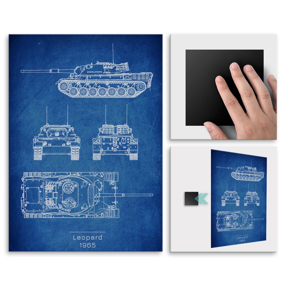 Plakat metalowy Leopard Projekt Cobalt M