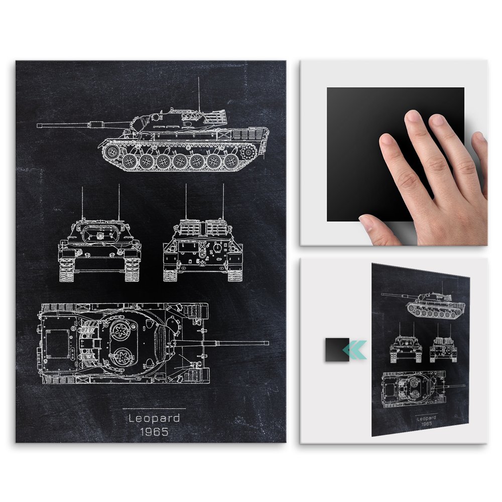 Plakat metalowy Leopard Projekt Blackboard M