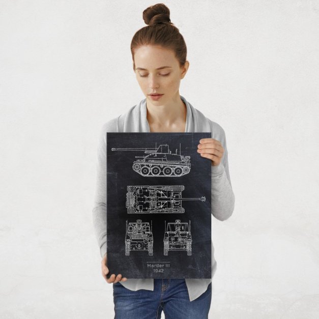 Plakat metalowy Marder III Projekt Blackboard M