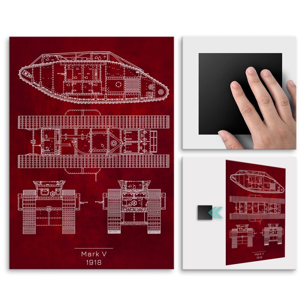 Plakat metalowy Mark V Projekt Scarlet L