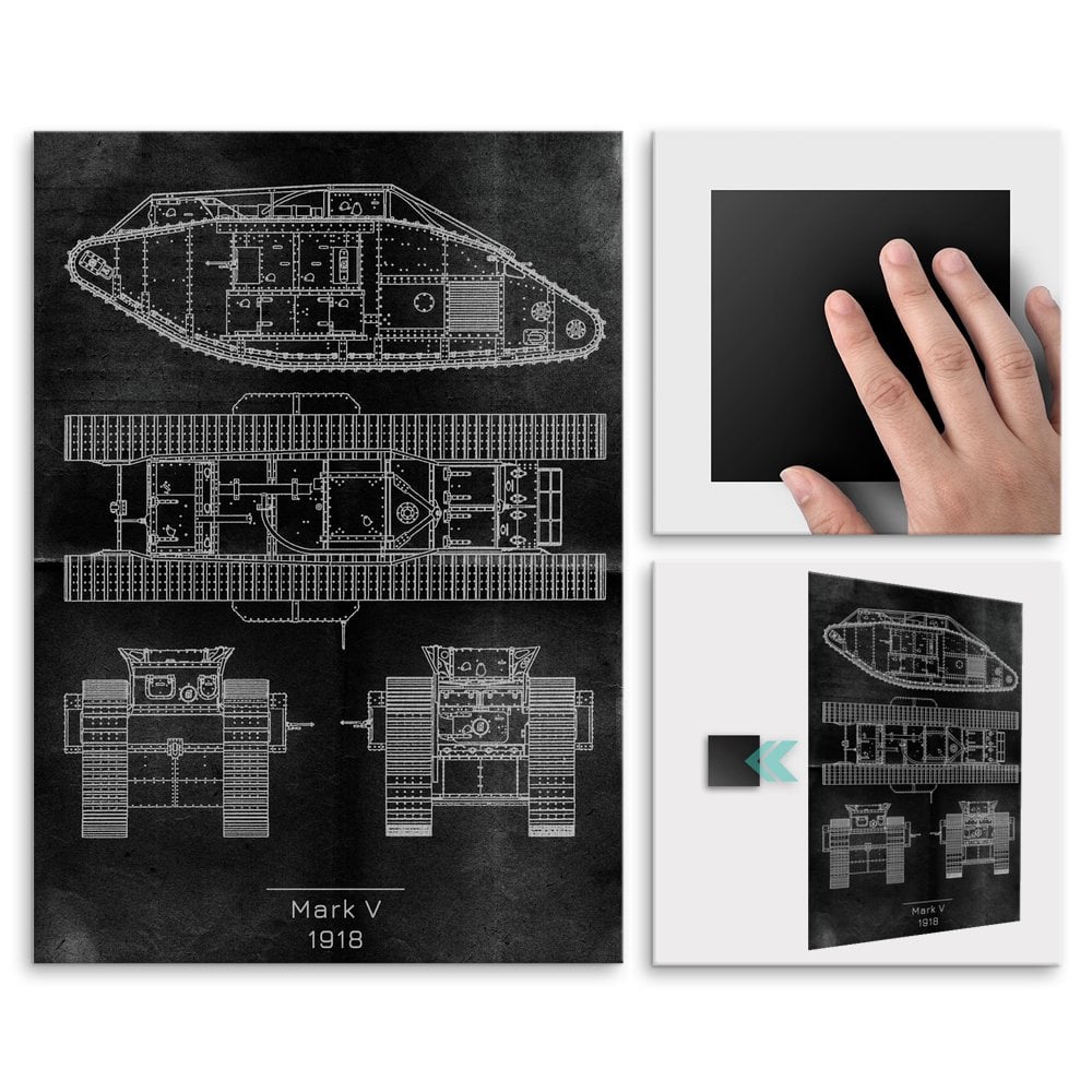 Plakat metalowy Mark V Projekt Graphite M