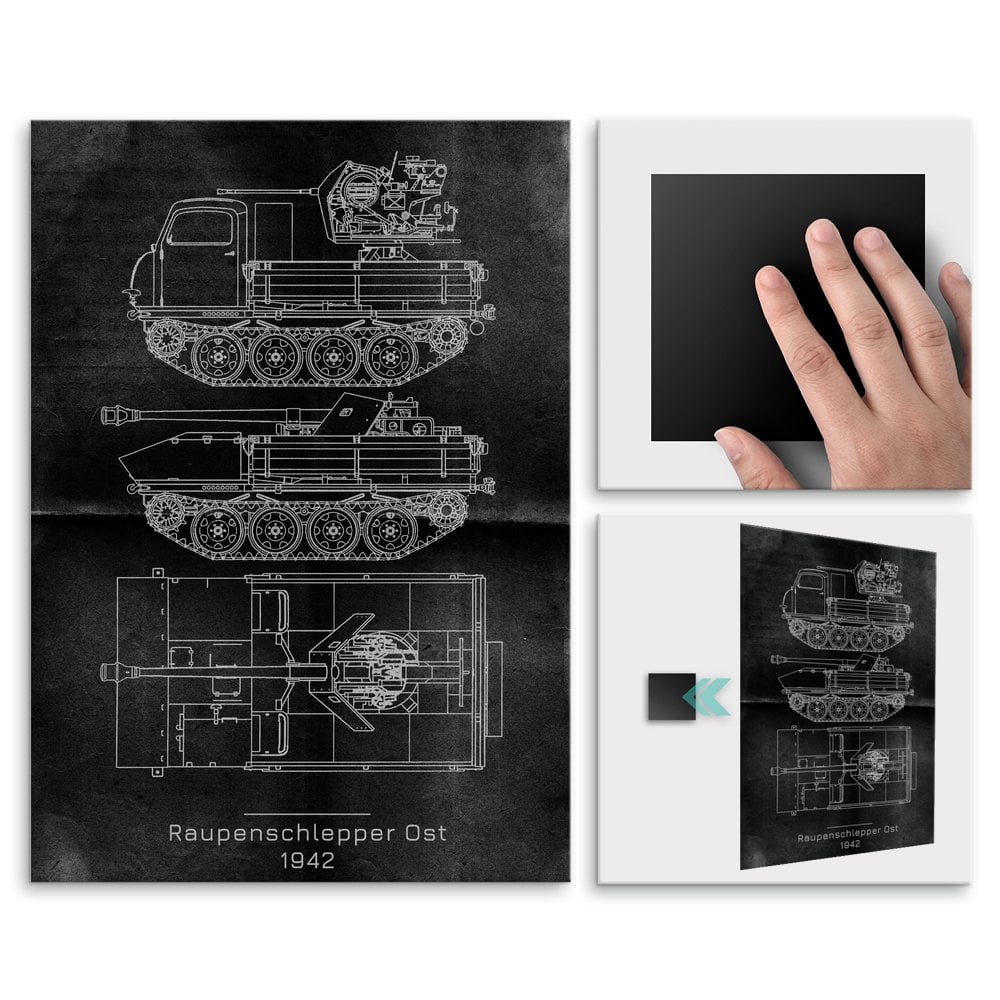 Plakat metalowy Raupenschlepper Ost Projekt Graphite L