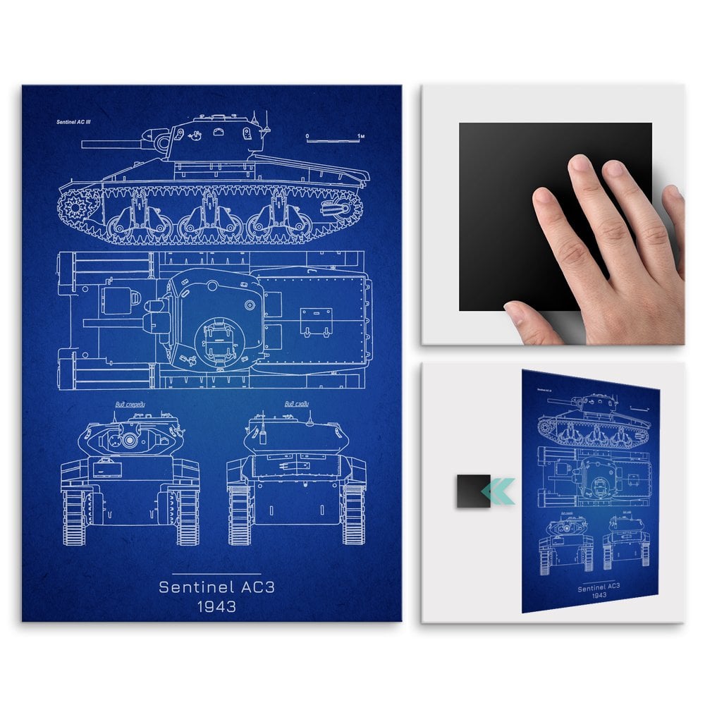 Plakat metalowy Sentinel AC3 Projekt Blueprint L