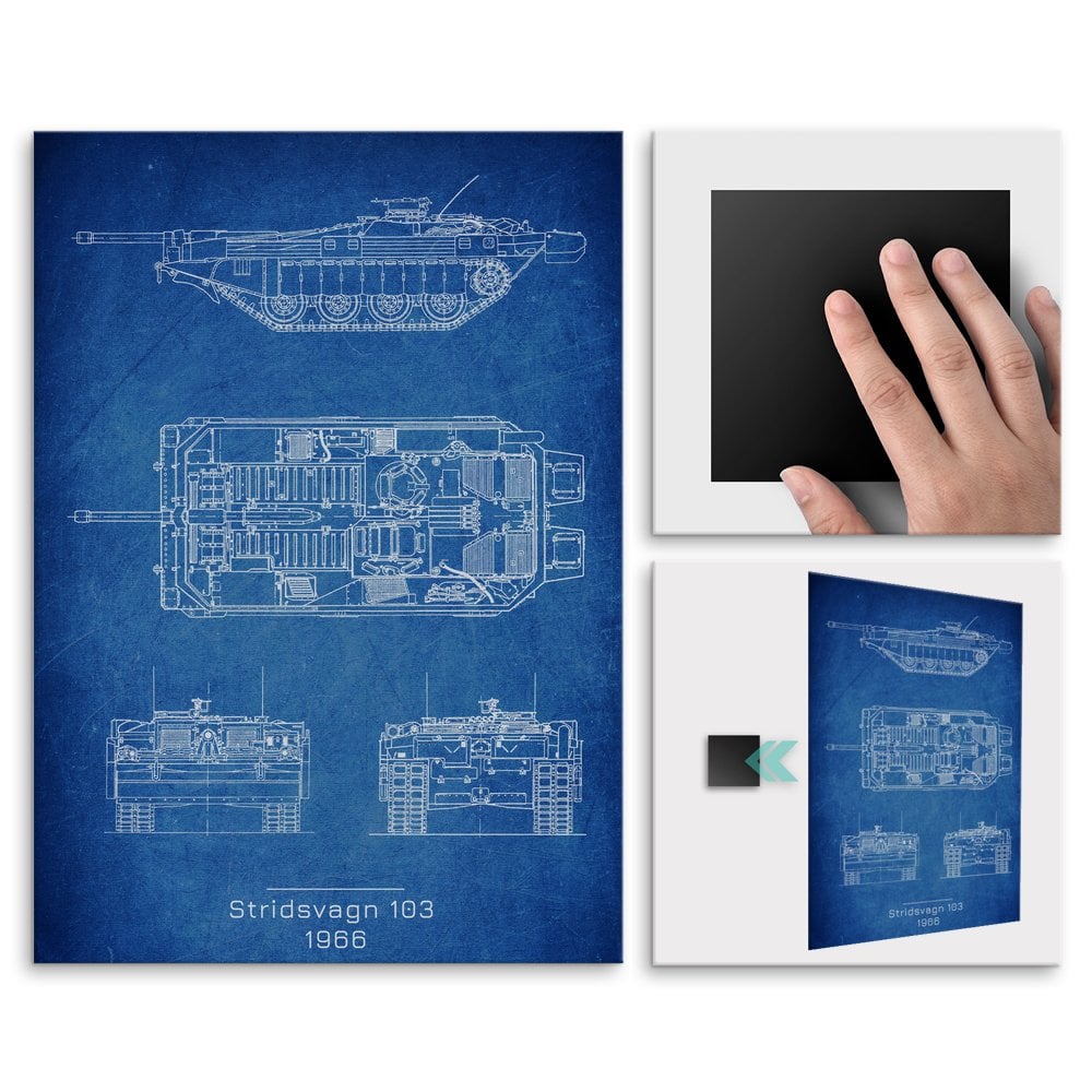 Plakat metalowy Stridsvagn 103 Projekt Cobalt L