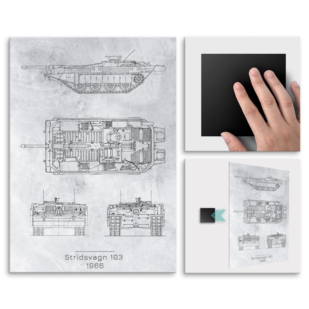 Plakat metalowy Stridsvagn 103 Projekt Stone M