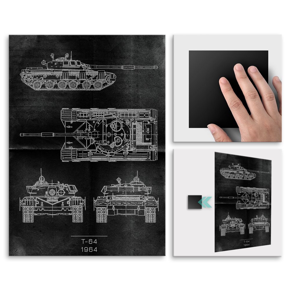 Plakat metalowy T-64 Projekt Graphite M