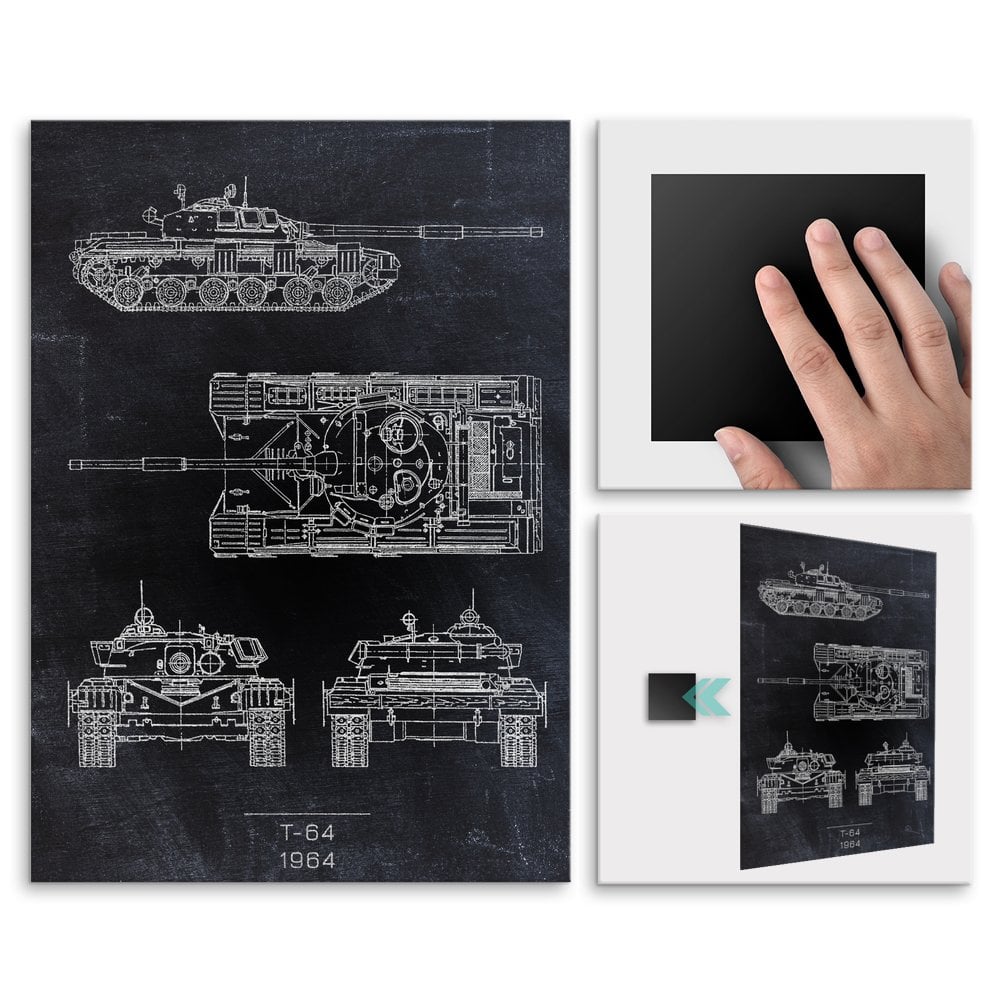 Plakat metalowy T-64 Projekt Blackboard M