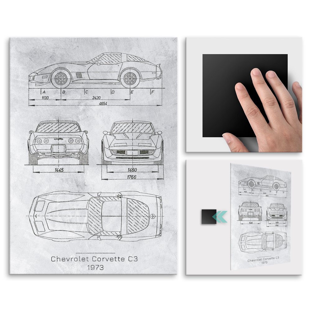 Plakat metalowy Chevrolet Corvette C3 Projekt Stone M