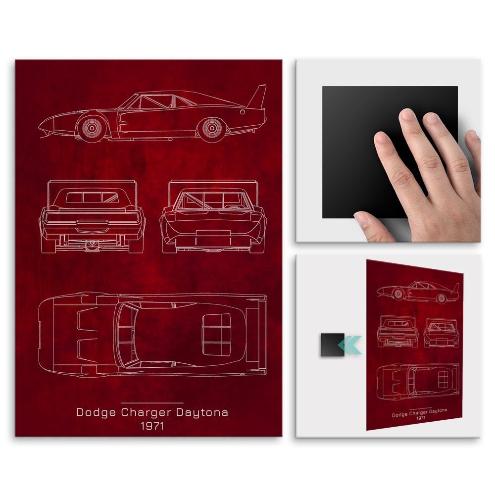 Plakat metalowy Dodge Charger Daytona Projekt Scarlet L